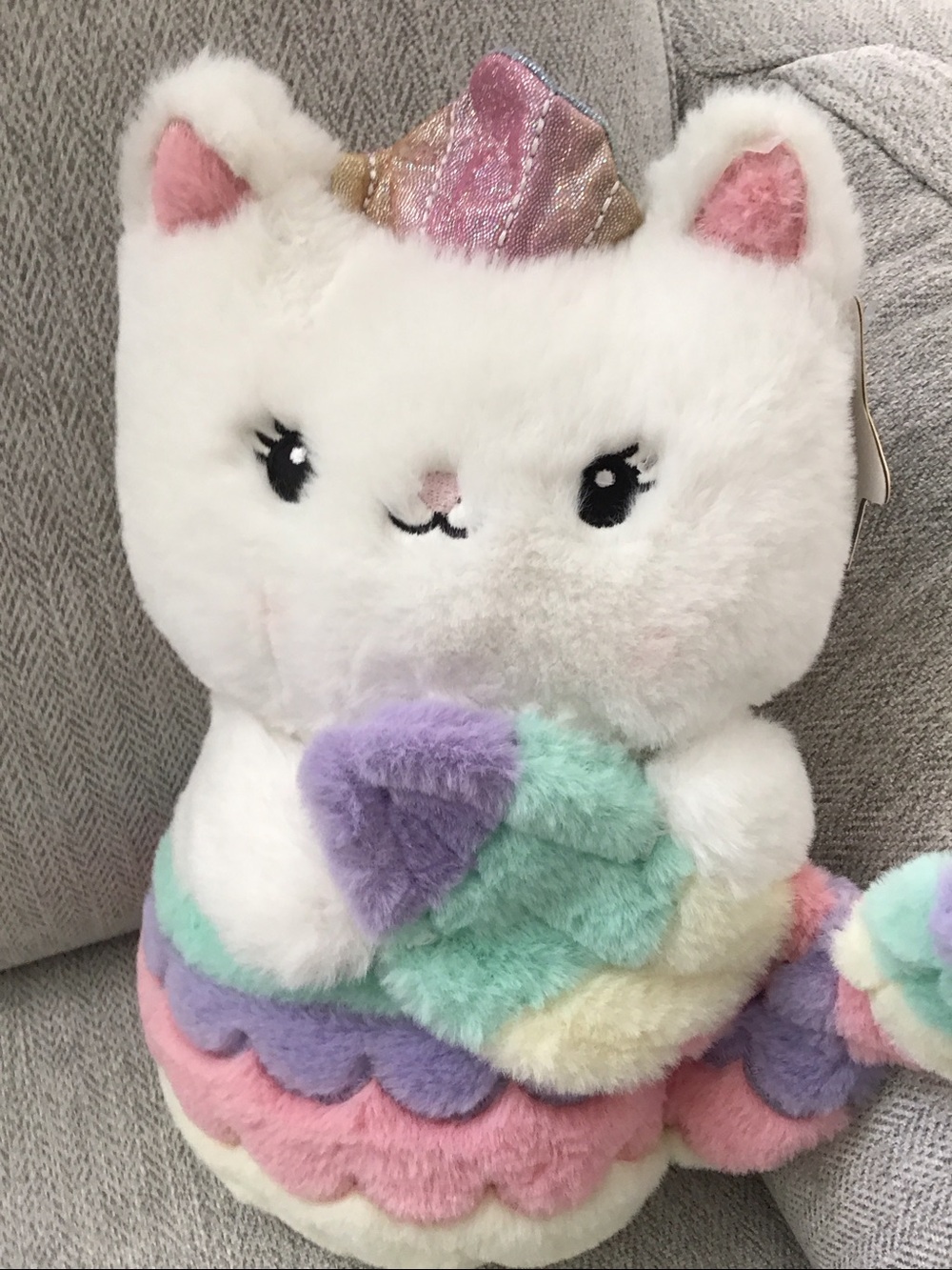 FAO Schwarz Mermaid Meowmaid Glow Brights Stuffed Animal Cat NWT